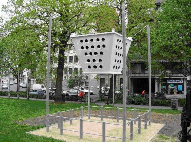 futuristic dovecote and designated feeding area